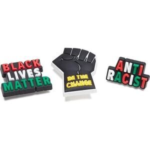 BLM Black Lives Matter Crocs Jibbitz Charms 3 Pack Raised Fist Anti-Racism Fist